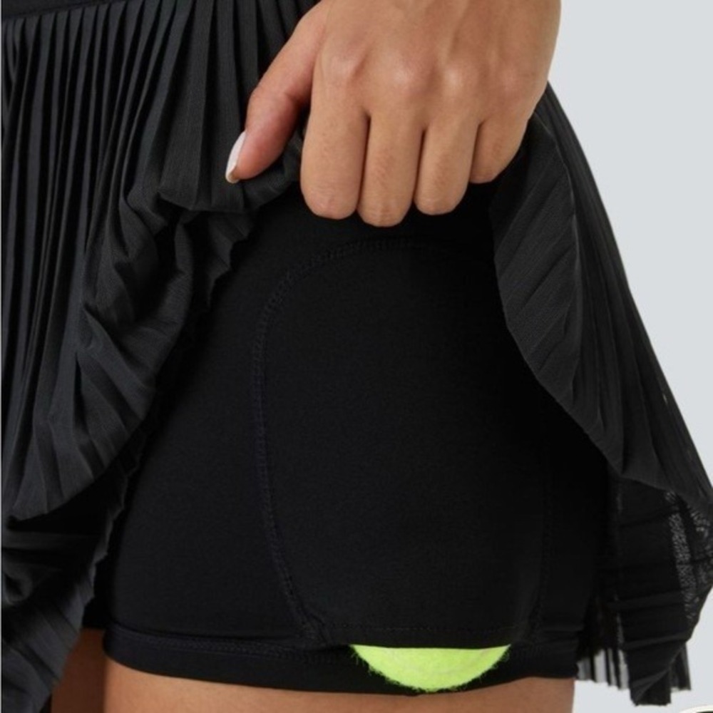 NEW Halara Black Pleated Tennis Skort Mini Skirt Women Size S - Picture 2 of 13
